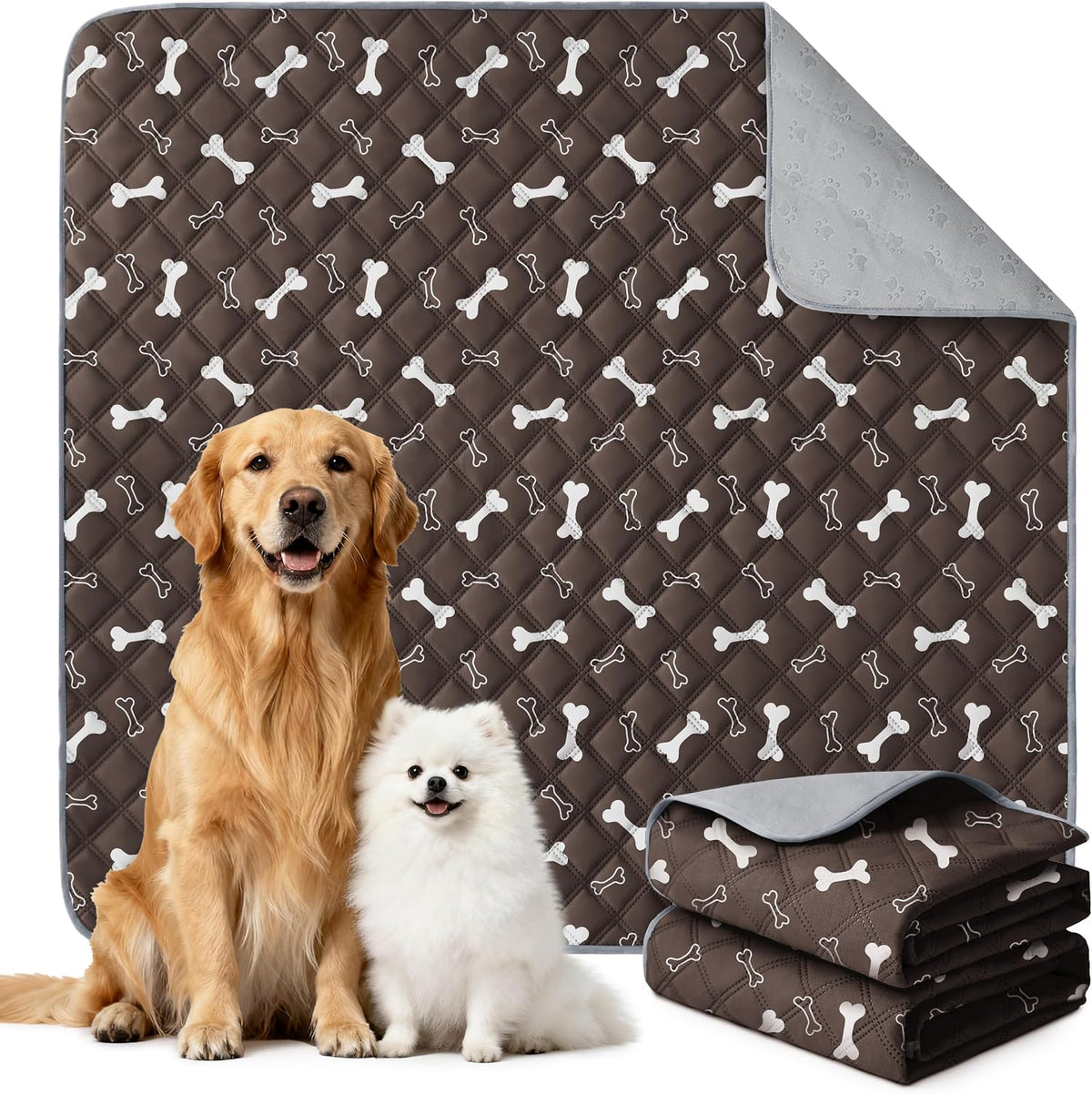Eterish Reusable Washable Pee Pads for Dogs Large/Extra Large 36'' x 41'' 2 Pack, Absorbent Pet Puppy Dog Training Pads Non-Slip, Waterproof Whelping Potty Pads for Dogs Leak-Proof