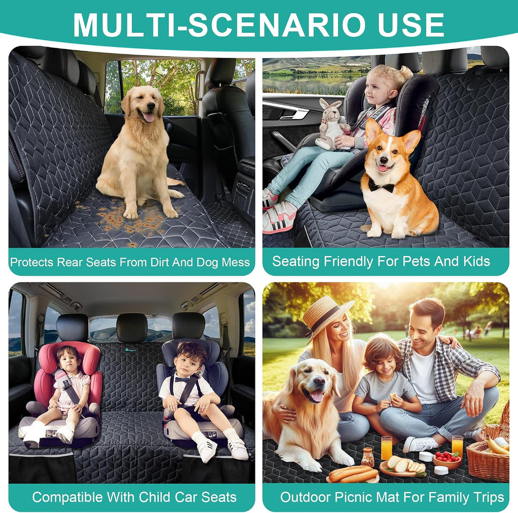 Meginc Dog Car Seat Covers for Back Seat, Bench Seat Covers for Trucks