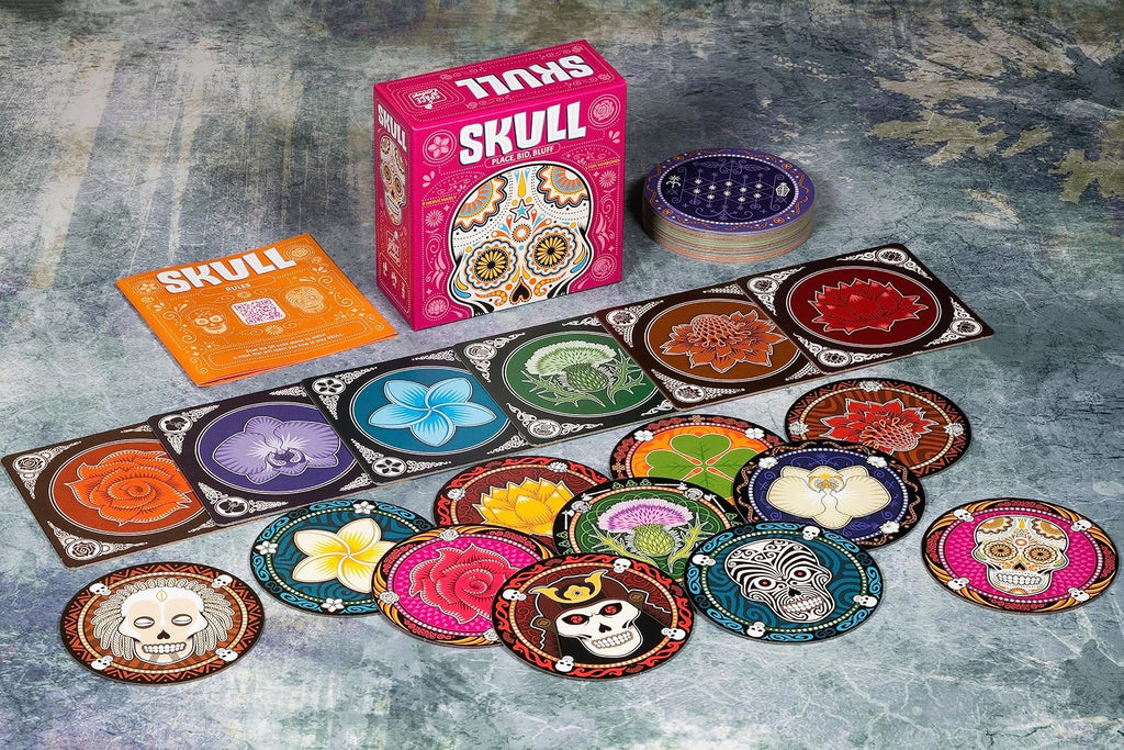 Asmodee Skull Bluffing & Bidding Party Game, 3-6 Players Ages 10+