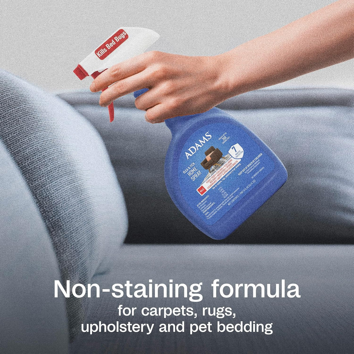 ADAMS Flea & Tick Home Spray for Bed Bugs, Fleas & Ticks, 24 oz | Flea spray for home indoor, up to 7 months, for carpet, furniture and pet bedding