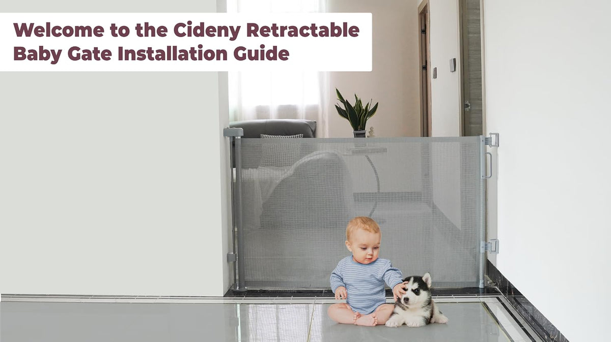 Retractable Baby Gate for Stairs & Doorways, Dog Gate Indoor Outdoor